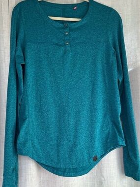 Pearl Izumi Teal Long-Sleeve Henley Top